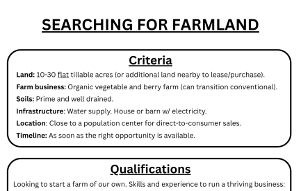 Farmland criteria 1-page flier. 