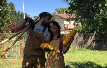 Harvesting in the backyard!