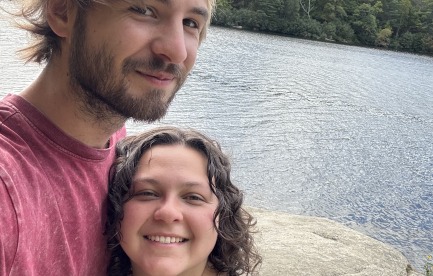 Emma & Kyle exploring a nature walk in Maine