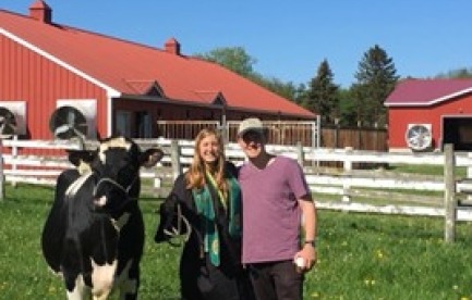 Lachlan and Olivia at UVM Graduation with her heifer