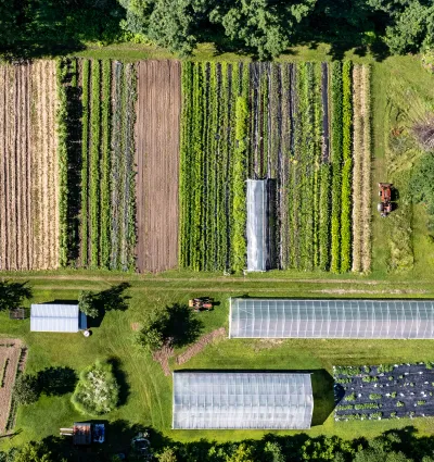 Overhead photo of farmland