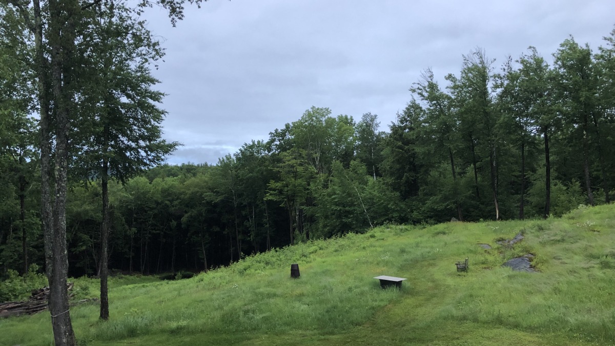 Looking down field to lower part of property