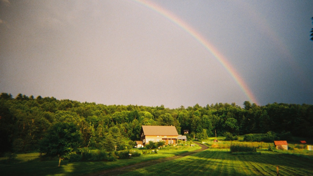 Rainbow over the farm