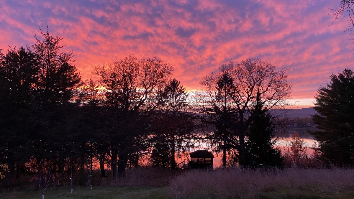 Westward view from the deck in the house