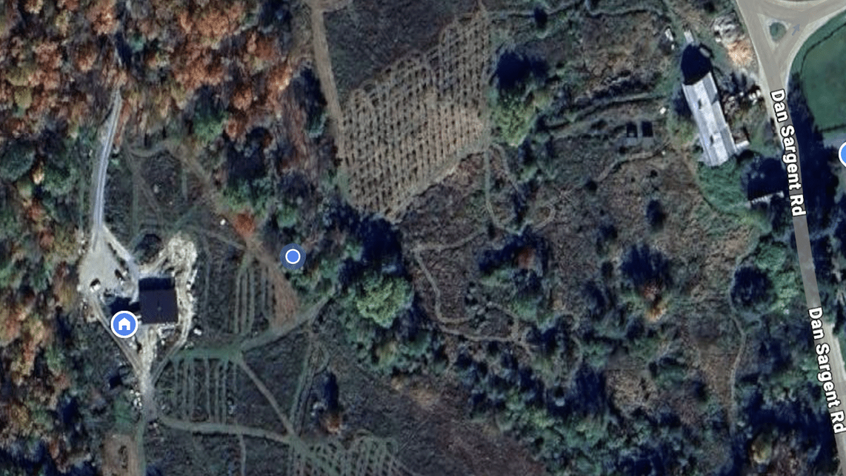 Aerial view of the farm 