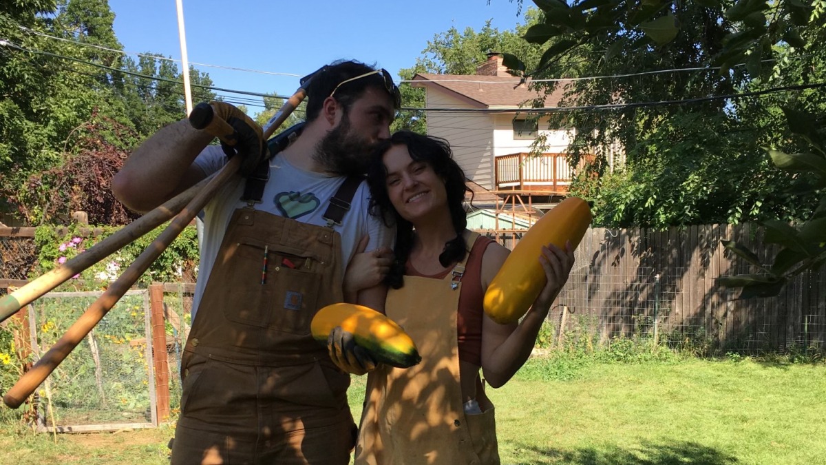 Harvesting in the backyard!