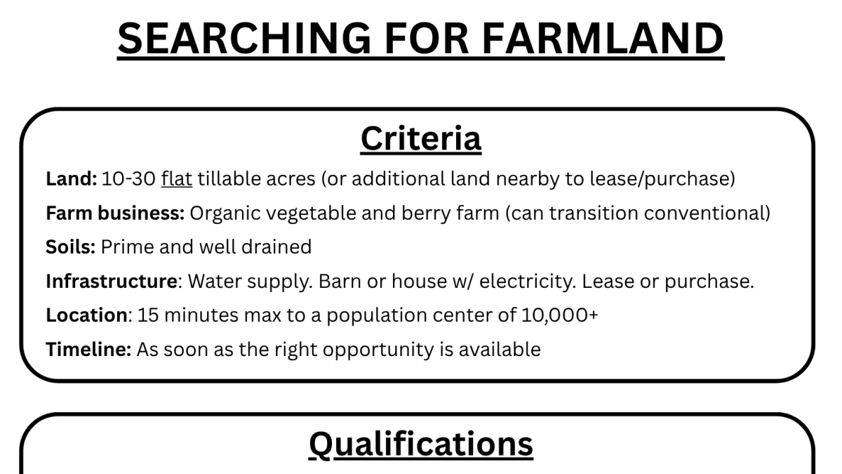 Farmland criteria 1-page flier. 