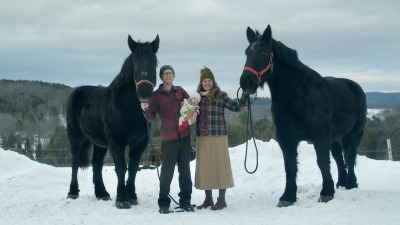 We're learning to farm with horses. Luke and Rob here have been on loan to us this year.