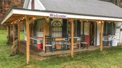 Farmstand w/ Walk-in cool room, toilet, shower, sink, woodstove, refrigerator, etc. 