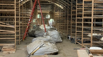Lareg drying area on the second floor of the  barn