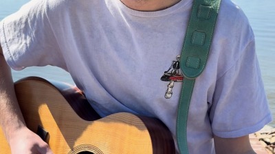 Kyle in his element, making music in nature