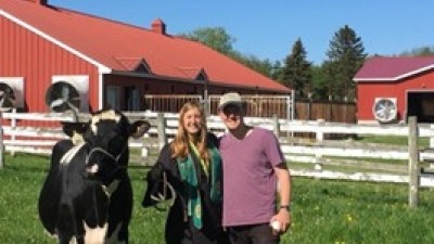 Lachlan and Olivia at UVM Graduation with her heifer