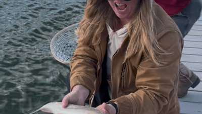 17 inch trout that Liz caught fly fishing!