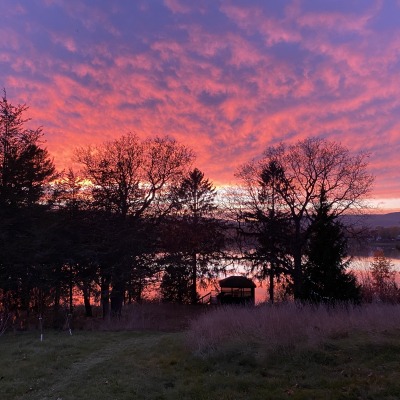 Westward view from the deck in the house