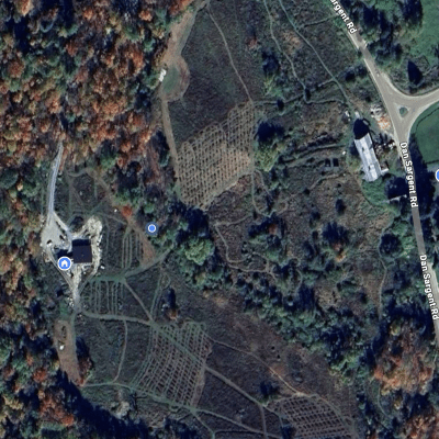 Aerial view of the farm 